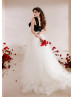One Shoulder Black And White Elegant Wedding Dress One Shoulder Black And White Elegant Wedding Dress